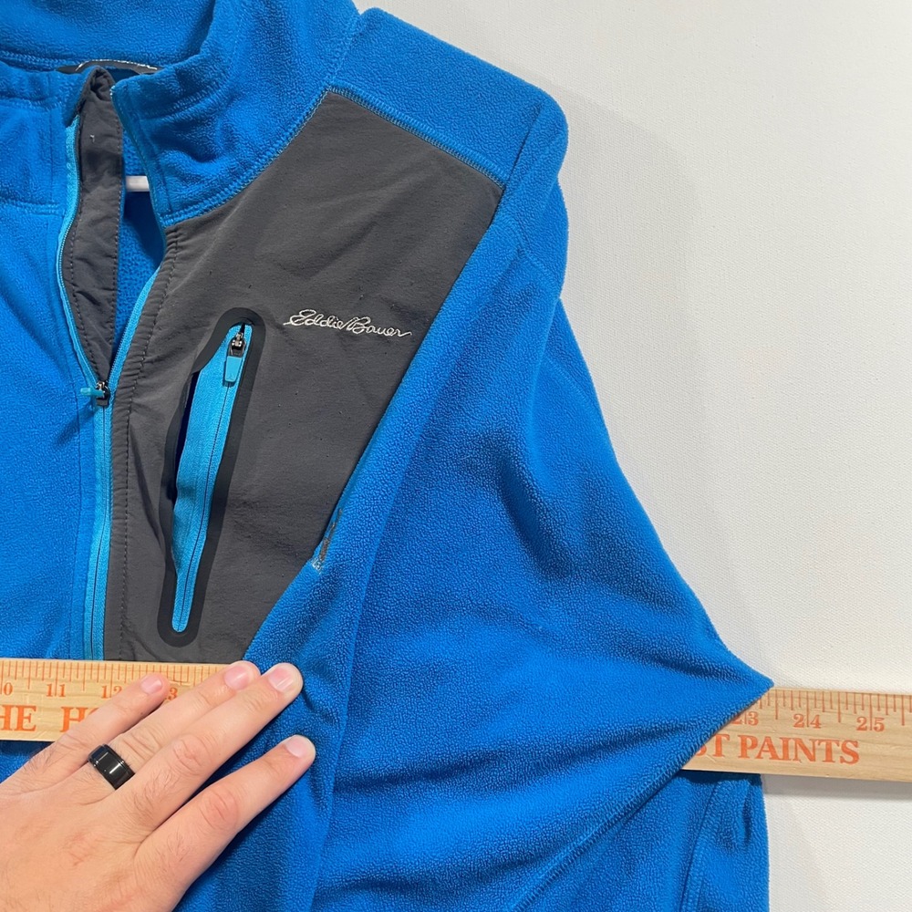 Eddie Bauer First Ascent‎ Mens TXL Blue Quarter Zip Fleece Pullover Jacket Tall - Picture 5 of 9